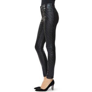 NWT J Brand black coated zebra high rise skinny jeans